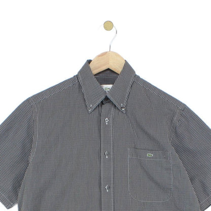 Mens Check Shirt Short Sleeve Button Up
