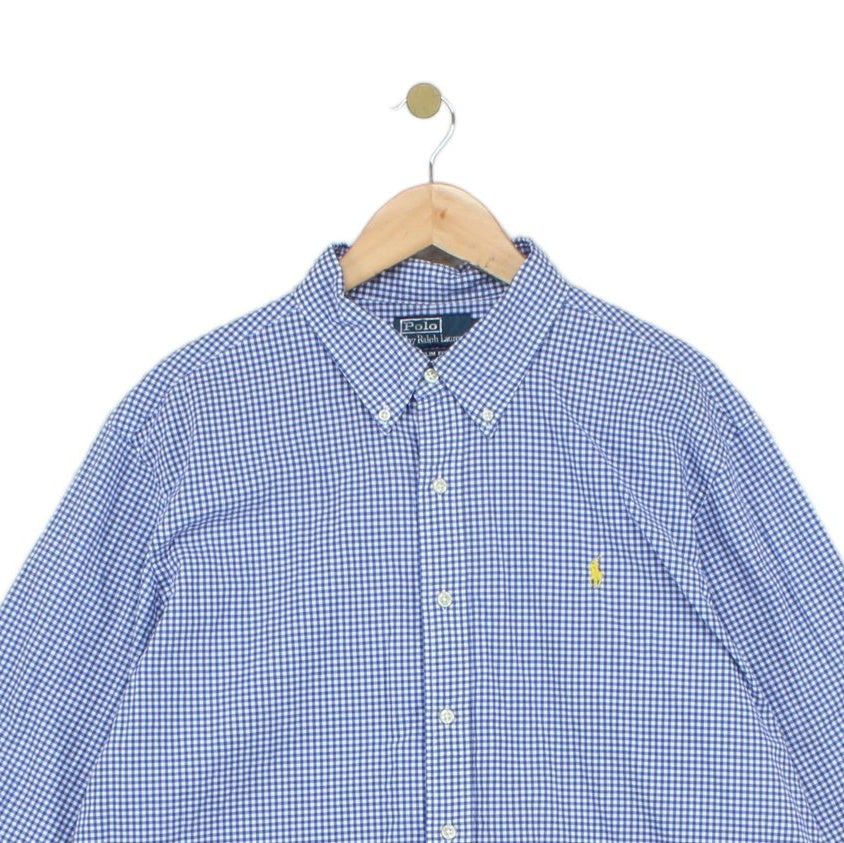 Mens Check Shirt Slim Fit Button Down
