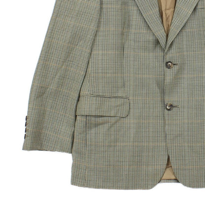 Mens Blazer Check Wool Silk Short