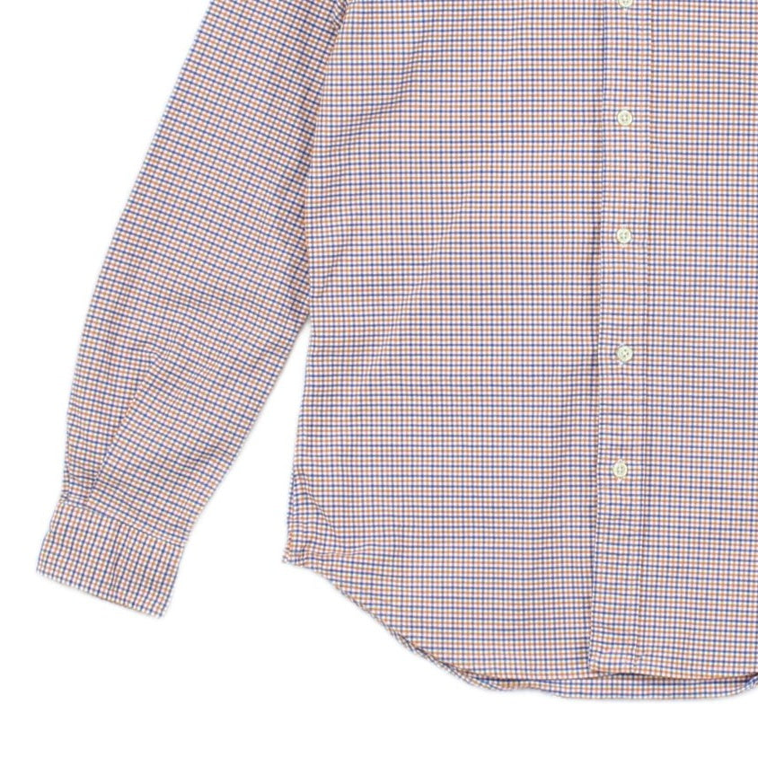 Mens Check Shirt Slim Fit Stretch Oxford