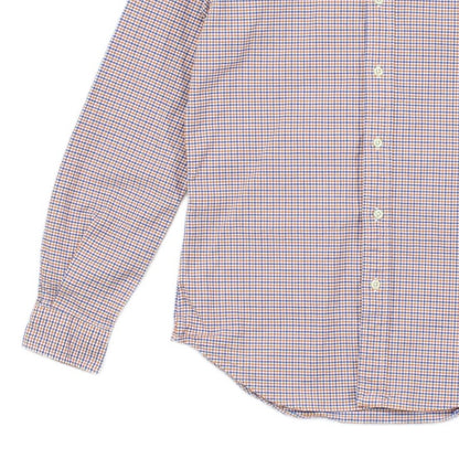 Mens Check Shirt Slim Fit Stretch Oxford