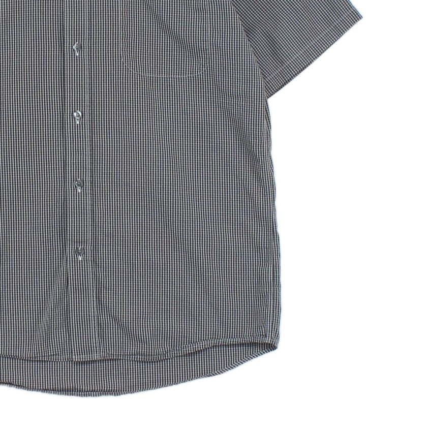 Mens Check Shirt Short Sleeve Button Up