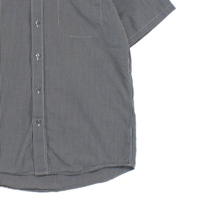 Mens Check Shirt Short Sleeve Button Up