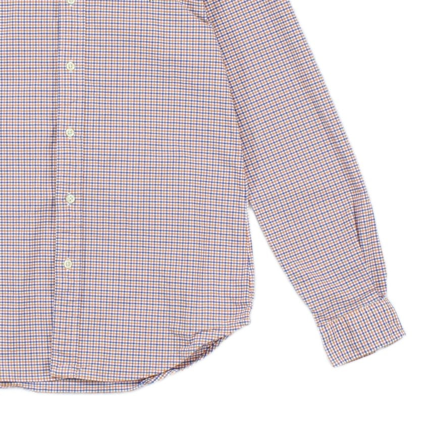 Mens Check Shirt Slim Fit Stretch Oxford
