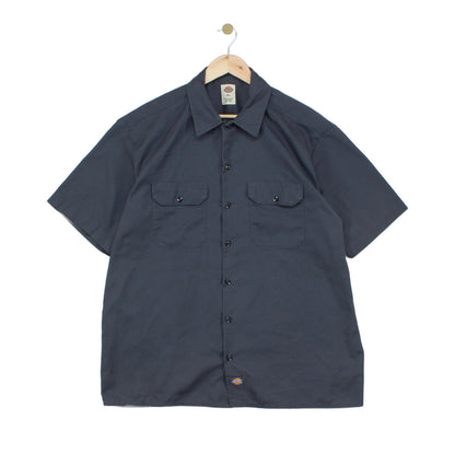 Mens Shirt Workwear Short Sleeve Button Up Casual