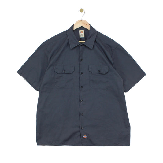 Mens Shirt Workwear Short Sleeve Button Up Casual
