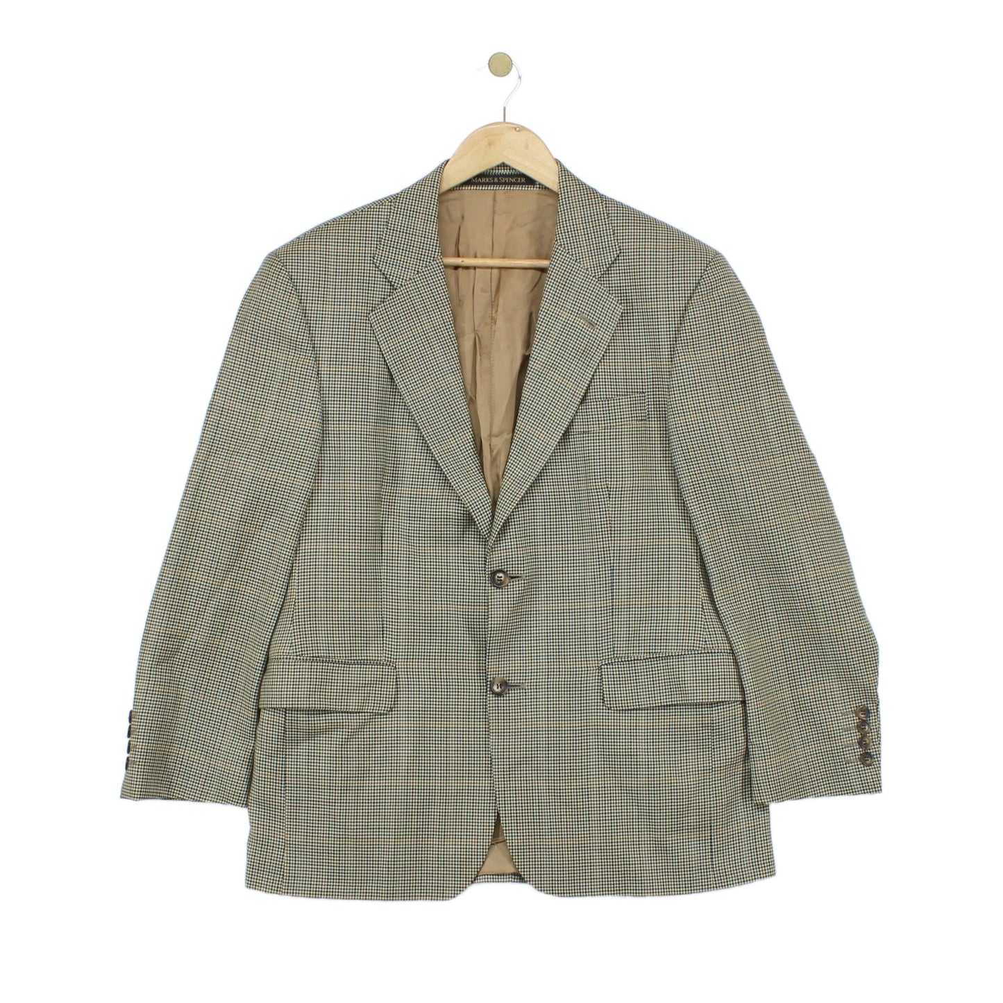 Mens Blazer Check Wool Silk Short