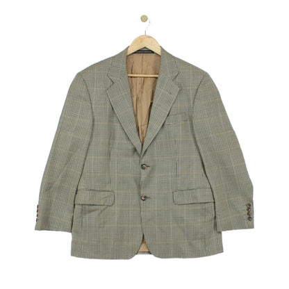 Mens Blazer Check Wool Silk Short