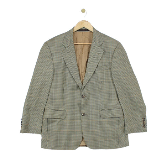 Mens Blazer Check Wool Silk Short