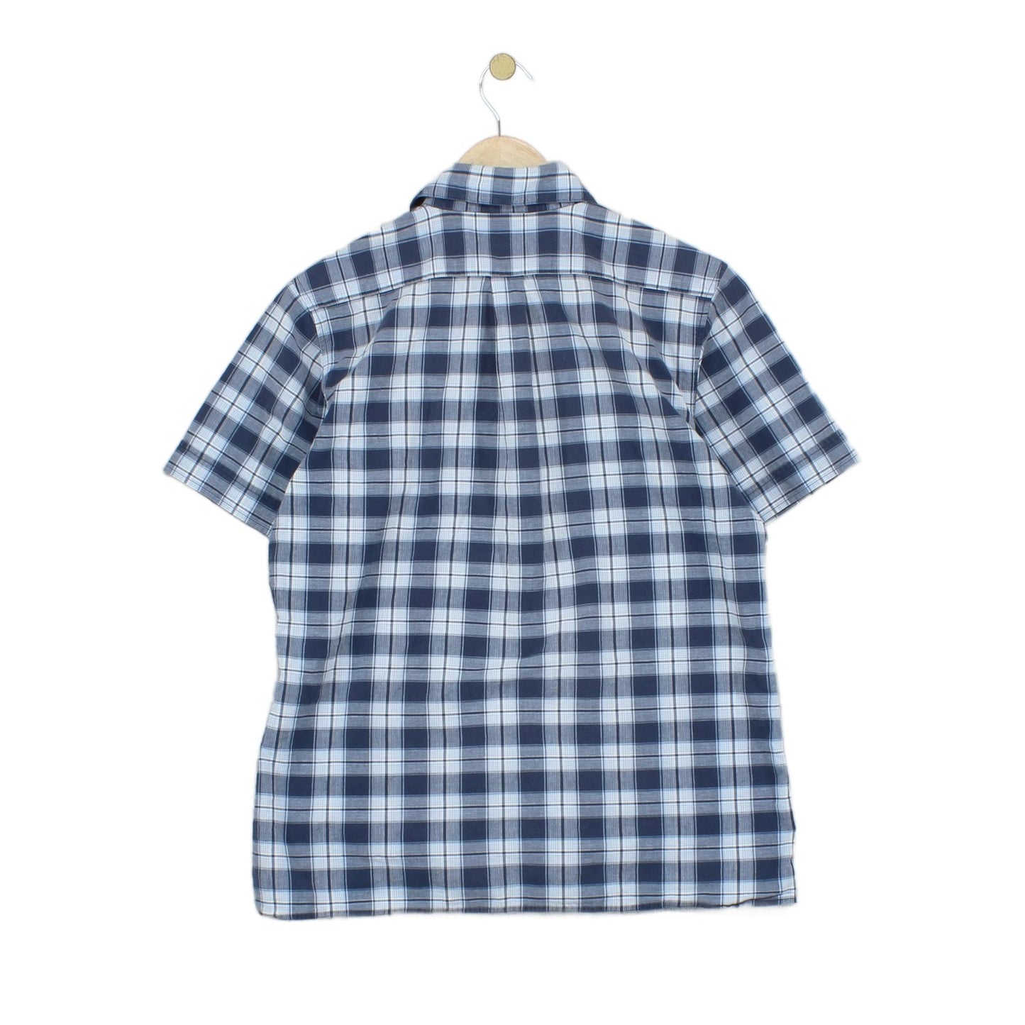 Mens Plaid Shirt Short Sleeve Button Up