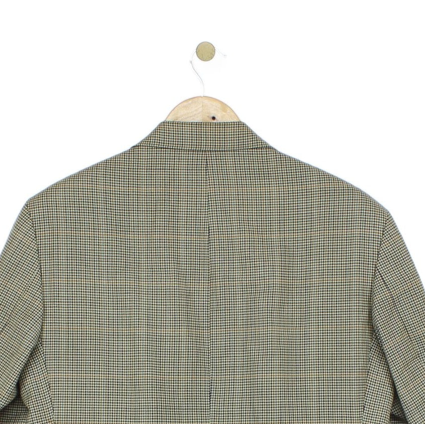 Mens Blazer Check Wool Silk Short