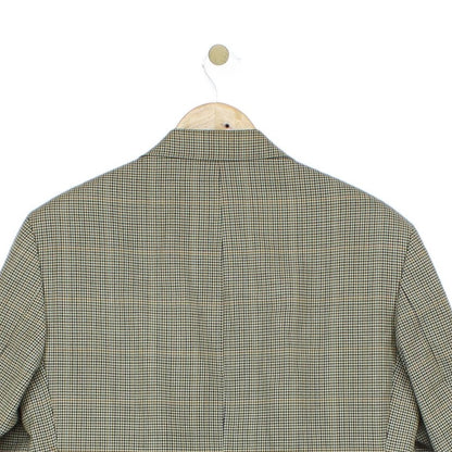 Mens Blazer Check Wool Silk Short