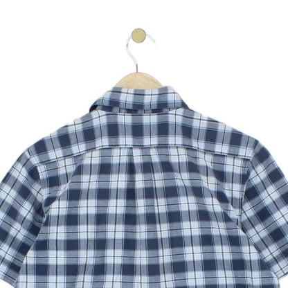 Mens Plaid Shirt Short Sleeve Button Up