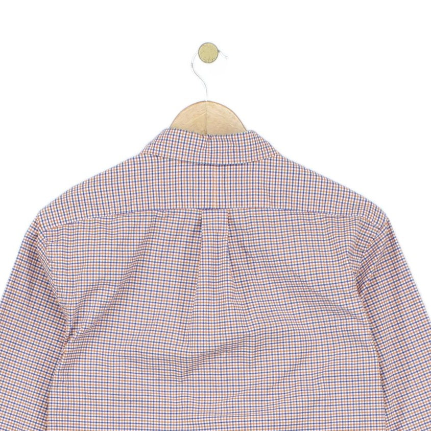Mens Check Shirt Slim Fit Stretch Oxford