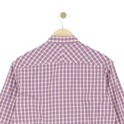 Mens Plaid Shirt Tailored Fit Button Up Long Sleeve
