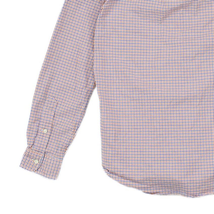 Mens Check Shirt Slim Fit Stretch Oxford