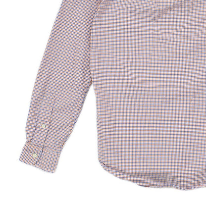 Mens Check Shirt Slim Fit Stretch Oxford