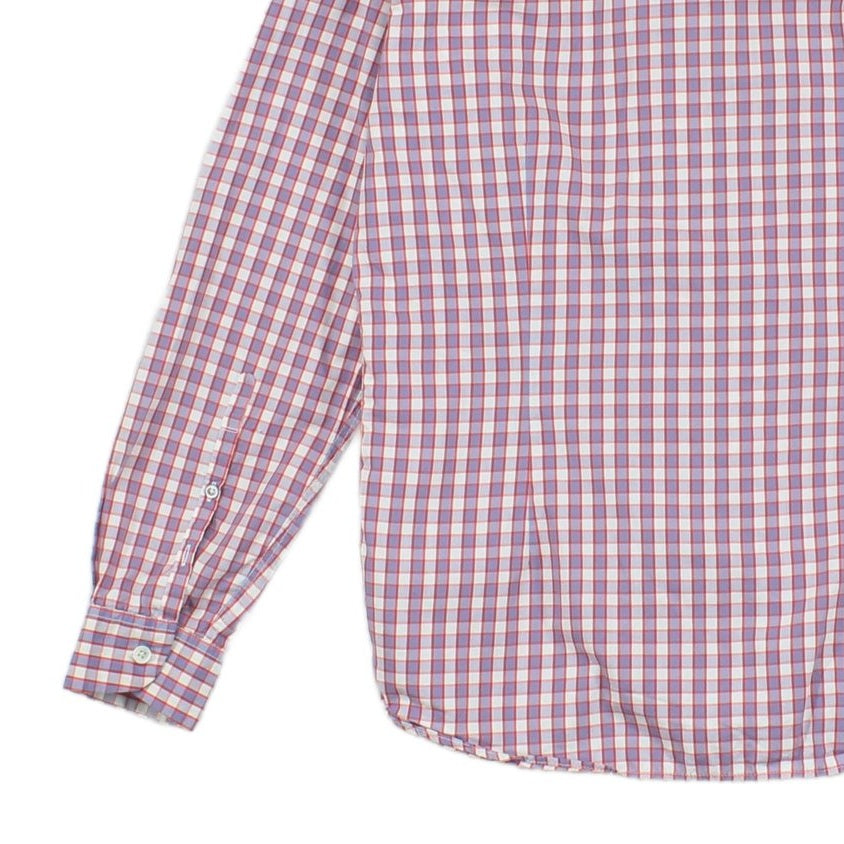 Mens Plaid Shirt Tailored Fit Button Up Long Sleeve