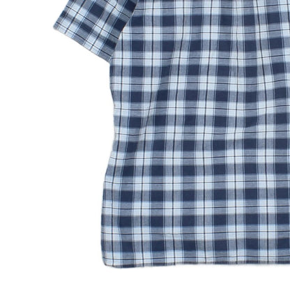 Mens Plaid Shirt Short Sleeve Button Up
