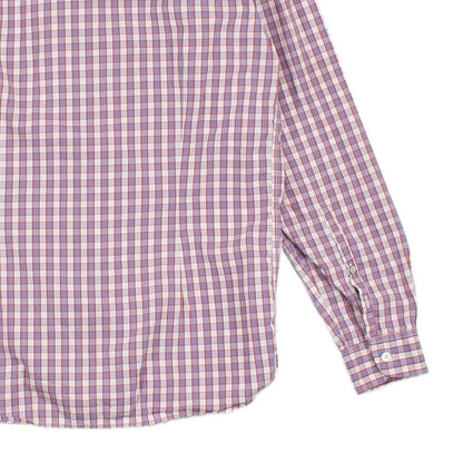Mens Plaid Shirt Tailored Fit Button Up Long Sleeve