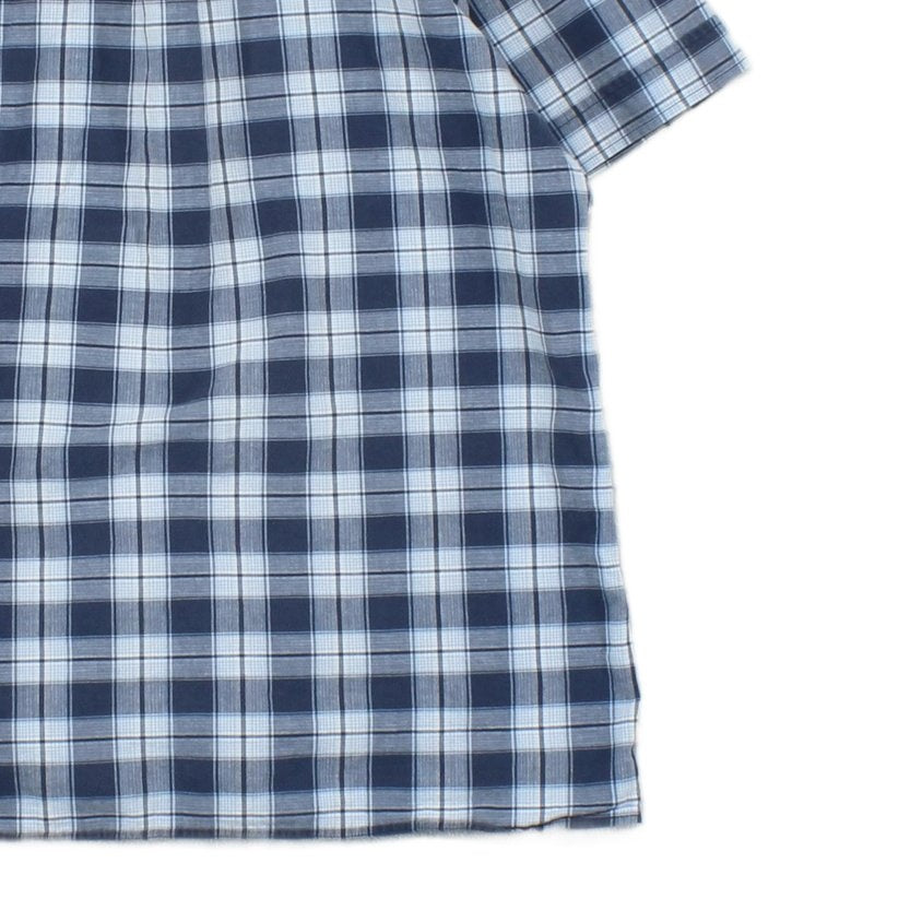 Mens Plaid Shirt Short Sleeve Button Up