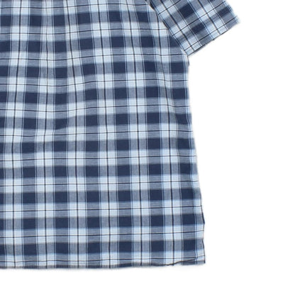 Mens Plaid Shirt Short Sleeve Button Up