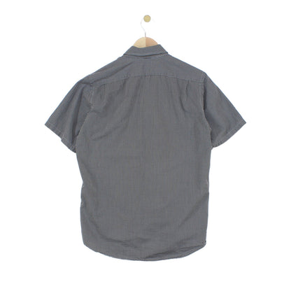 Mens Check Shirt Short Sleeve Button Up
