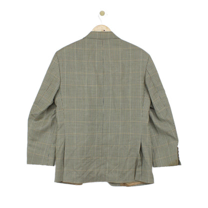 Mens Blazer Check Wool Silk Short