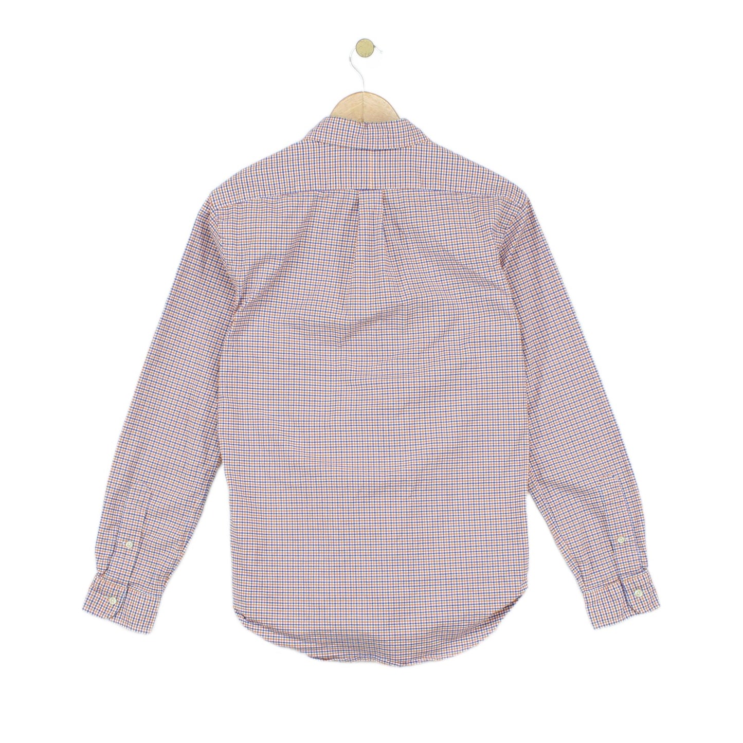 Mens Check Shirt Slim Fit Stretch Oxford