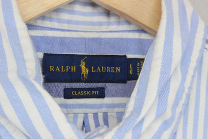 Mens Striped Shirt Short Sleeve Classic Fit