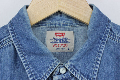 Mens Denim Shirt Made In Portugal Western Snap