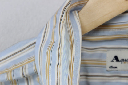 Mens Striped Shirt Button Up Cotton