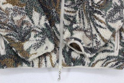 Mens Sherpa Fleece Jacket Floral Patterned