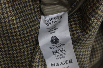 Mens Tweed Blazer Check Short