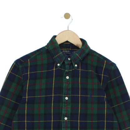 Mens Plaid Shirt Custom Fit Button Down Long Sleeve