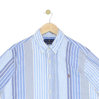 Mens Striped Shirt Short Sleeve Classic Fit