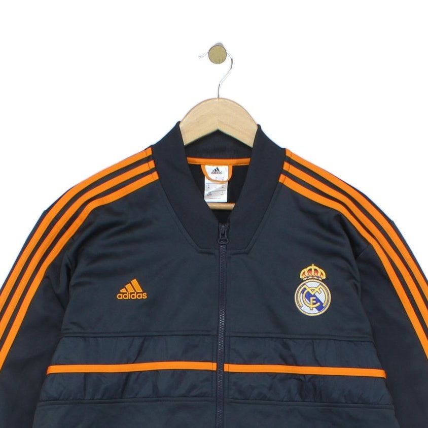 Mens Real Madrid Track Jacket Stripes Full Zip