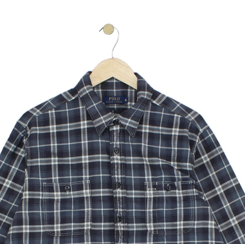 Mens Plaid Shirt Button Up Long Sleeve