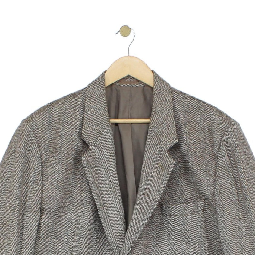 Mens Tweed Blazer Uk Made Notch Lapel Wool