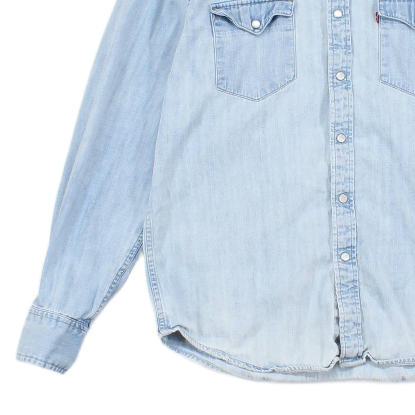 Mens Denim Shirt Western Distressed