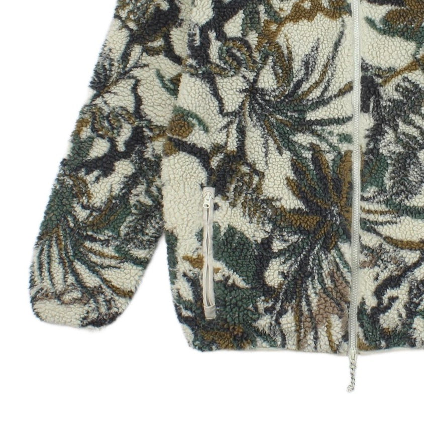 Mens Sherpa Fleece Jacket Floral Patterned
