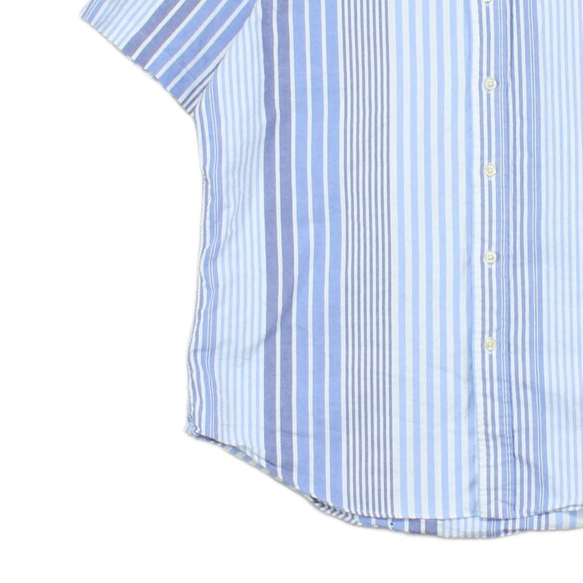 Mens Striped Shirt Short Sleeve Classic Fit