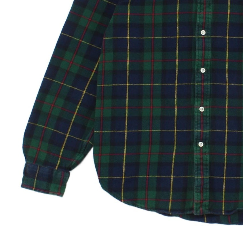 Mens Plaid Shirt Custom Fit Button Down Long Sleeve