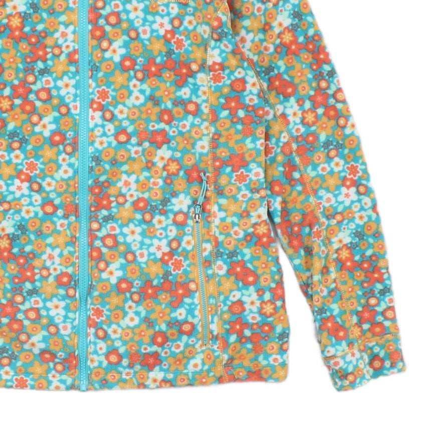 Womens Fleece Jacket Floral Pattern Full Zip