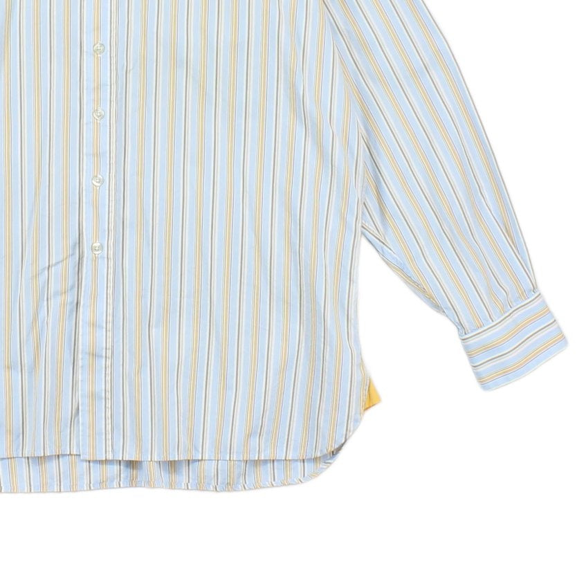 Mens Striped Shirt Button Up Cotton