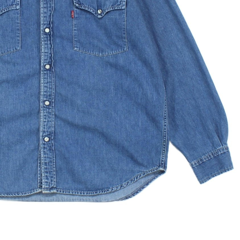 Mens Denim Shirt Made In Portugal Western Snap