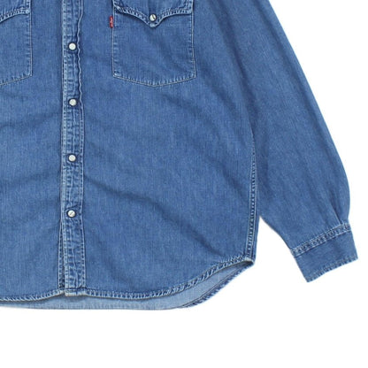 Mens Denim Shirt Made In Portugal Western Snap