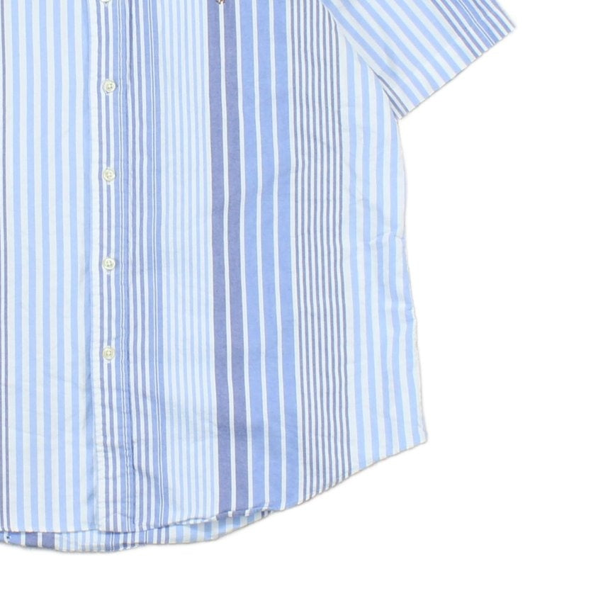 Mens Striped Shirt Short Sleeve Classic Fit