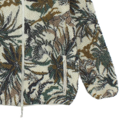 Mens Sherpa Fleece Jacket Floral Patterned