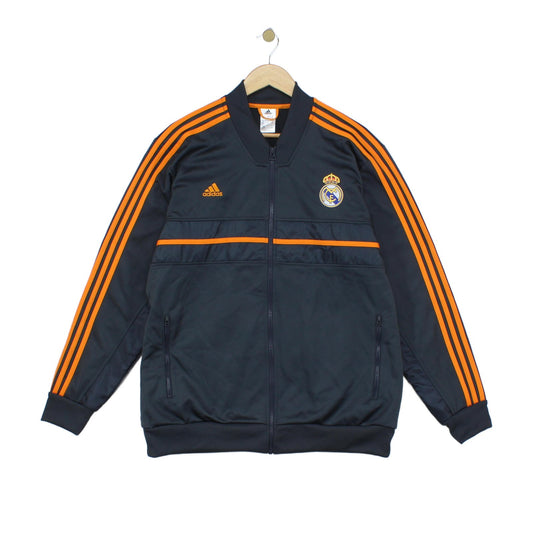 Mens Real Madrid Track Jacket Stripes Full Zip